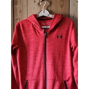 UNDER ARMOUR Jacket Logo Coldgear Full Zip Hoodie Athletic Kids YXL  W/SMALL D25